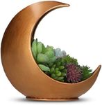 Oakadoaks Table Planter - Desk Moon Planter – Candle Holder - Boho Planters for Indoor Plants, Succulents, Air Plant, Cactus, Faux, Artificial Plants -Witchy Gifts for Women, Birthdays, Plant Lovers