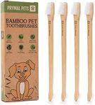 Prymal Pets Dog Toothbrush I 4-Pack Two Sided Bamboo Toothbrush for Small and Large Dogs & Cats I Soft Bristles Gentle Pet Toothbrush for Easy Dog Teeth Brushing & Dental Care