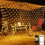 Christmas Net Lights Outdoor Indoor 200 LED 3m x 2m Fairy Lights Plug in Christmas Lights String Lights Mesh Lights Waterproof with 8 Modes Remote Timer for Christmas Garden Curtain Gazebo Decorations