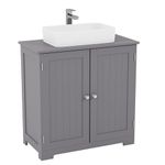 Bath Vida Priano Under Sink Bathroom Cabinet Floor Standing Storage Cupboard Basin Unit, Grey