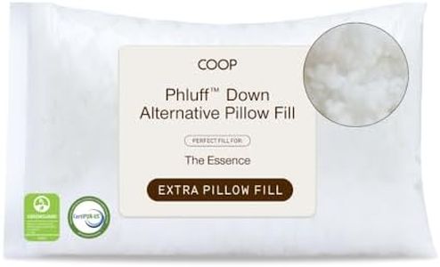 Coop Home Goods Extra Phluff Pillow Filler, 3oz Bag of Poly Fil Fiber Fill for Down Alternative Pillow, Polyfill Stuffing for Bed Pillows, Soft, Plush Pillow Stuffing for Queen or King Pillow