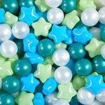 STARBOLO Star Ball Pit Balls for Ball Pit -100pcs Plastic Ball Phthalate Free BPA Free Non-Toxic Crush Proof Play Balls Play Tent Pool Playhouse Playpen Party Decoration. …