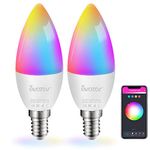 Avatar Controls Smart Bulb E14 Light WiFi LED Candle Bulbs C37, Music Sync 5W 2700K-6500K RGB+Warm/Cool White Colour Dimmable Compatible with Alexa/Google Home App(Upgraded Connection)