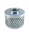 QWORK Round Hole Suction Strainer Filter for Pumps, Steel Plated Thread Size 2"