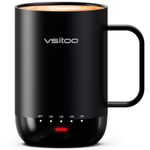 Vsitoo S3 Pro 16oz Self Heating Coffee Mug with AI Auto-Sensing, Smart Rechargeable Heated Mug Warmer 120-150℉, IPX7 Waterproof Temperature Control, Gift for Men Women - Black