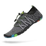 Mishansha Men Women Water Shoes Quick Dry Barefoot for Swim Diving Surf Aqua Sports Pool Beach Walking Yoga Gray 8.5