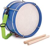 Mini Marching Drum with Strap & Beaters - Blue 8.5" x 5.5"