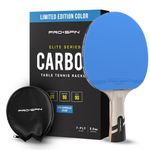 PRO SPIN Ping Pong Paddle - Limited Edition Blue | Premium Table Tennis Racket with Carbon Fibre | Elite Series 7-Ply Blade, Premium Rubber, 2.0mm Sponge | Includes Rubber Protector Case