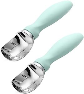 Spring Chef Heavy Duty Ice Cream Scoop with Comfortable Handle, Premium Ice Cream Scooper for Cookie Dough, Frozen Yogurt, Gelato, Sorbet, Melon - Dishwasher Safe Kitchen Tools - 2 Pack - Mint