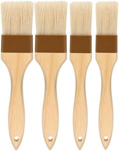 Pastry brush,Basting brush for Cooking,Natural Bristle BBQ Brush for Oil & Sauce,Wooden Handle Food Brush for Baking,Easy Clean Butter Brush,Durable Kitchen Culinary Utensil (1", 1 1/2 Inch,4 Pack)