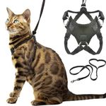 Cat Harness and Leash - Escape Proof, Choke Free, Lightweight OutdoorBengal - Vest + Lead for Walking Cats (M)