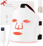 Umitec LED Face Mask, Red Light Therapy Mask, Five Modes Blue Light Therpay, Face Zone Maping, Remote Control, 4000mAh, Storage Bag, Head Strap, Eye Pads(S/M/L), Gift for Wife, Girls(White)
