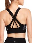 Yvette Adjustable Sports Bra Front Closure Croosed Back Black