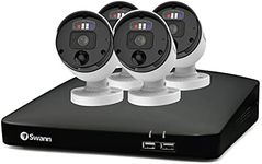 Swann Professional NVR Security System with 2TB HDD, 4K UHD, 4 Camera 8 Channel, Wired Surveillance CCTV, Outdoor Indoor, PoE, Colour Night Vision, Heat Motion Sensing, Smart Video Analytics, 889904