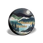 Mountains Nature Scenery Spare Tire Cover Star Lake Landscape Wheel Protectors Weatherproof Wheel Covers Universal Fit for Trailer Rv SUV Truck Camper Travel Trailers 15"