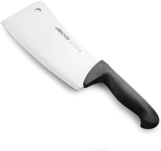 Arcos Cuchillo Carnicero Nitrum Acero Inoxidable y Hoja 200 mm. Cuchillo Carnicero Profesional. Mango Ergonómico Polipropileno. Serie 2900. Color Negro.