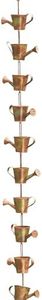 Ancient Graffiti Flamed Copper Colored Watering Cans Rain Chain, 5" x 96" x 2.5"