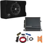 Kicker 12" Comp Subwoofer in Down Firing Enclosure with Amplifier & Wire Kit