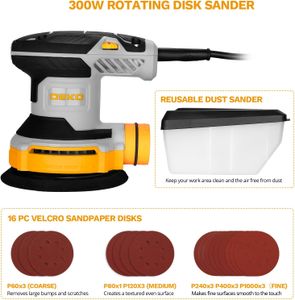DEKOPRO 300W Orbital Sander – Powerful Electric Handheld Tool