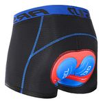 Lixada Cycling Shorts Sweatshirt, Mountain Cycling Shorts Absorbent Fast Drying Padded 5D Gel Padded MTB Bike Underwear Shorts for Men, Blue & Red, L