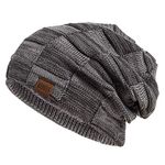 REDESS Beanie Hat for Men and Women Winter Warm Hats Knit Slouchy Thick Skull Cap, Dark Gray, One Size