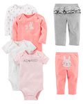 Simple Joys by Carter's Baby Girls' 6-Piece Little Character Set, Pink Bunny, 0-3 Months