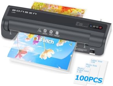 Laminator Machine with Laminating Sheets 50 Pouches, BONSEN 13 Inch Laminator, 4-in-1 Thermal Laminator with Paper Trimmer and Corner Rounder, A3 Hot Cold Laminating Machine for Home School Office Use