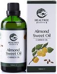 HEALTREE Sweet Almond Carrier Oil 100ml (Australian Cold Pressed Virgin Grade) Gentle on Scalp for Hair & Skin Care, Body Massage Essential Oils