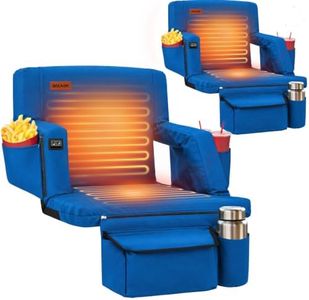 Overmont Heated Stadium Seat - 6-Position Recliner Wide Bleacher Chair