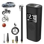 Portable Tire Inflator Air Compressor 150PSI Cordless Tire Pump,7800mAh Battery with Digital LCD Display, Auto-Off, Charge Phone and LED Lights for Cars,Bike Tires, Motorcycle, Ball