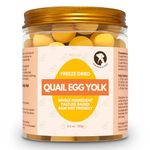 Freeze Dried Quail Egg Yolk for Cats & Dogs | Single Ingredient Raw Pet Treats | Pasture Raised - High Protein Healthy Food Topper Training Treats for Shiny Coat | 150g (5.3 oz) Resealable Jar