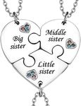 Yonhon 3 Big Middle Little Three Sister Necklace for 3