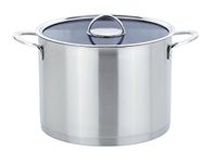 GSW Stahlwaren GmbH Stock Pot with Glass Lid, Silver/Clear, 26 x 19.8 cm, 10 Litre