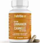 Ceylon Cinnamon by Nutritionn - 1200 mg Once-Daily, 600 mg Capsules - 100% Pure, Natural, Premium Antioxidant Supplement