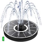 Yzert Solar Fountain with 2000 mAh Battery Backup Works in Shade, Bird Bath Fountains Solar Power with 7 Nozzles & 3 Filter Cottons, Solar Fountain Pump for Bird Bath, Garden, Outdoor, Pond(White)