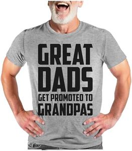 Tstars Funny New Grandfather Gift Great Dads Get Promoted to Grandpas 1st Time XXX-Large Gray