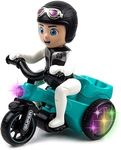 FAMOUS QUALITY Stunt Tricycle Bump and Go Toy with 4D Lights, Dancing Toy, Battery Operated Toy Plastic for Boys Girls - Multi Color