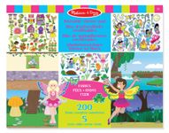 Melissa & Doug Reusable Sticker Books for 3+ Year Olds, Fairies Sticker Book, Plane Activities Toddlers, Reusable Stickers for Kids Travel Activity Packs, Childrens Books Age 3-4 Years