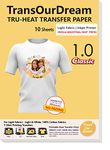 TransOurDream Tru-Light Transfer Paper Transparent Firm Iron on Transfers T Shirt Printing Inkjet Printer A4×10 Sheets Printable Heat Transfer Vinyl Classic Use (L-1.0-10）