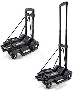Hand Truck with 4-Wheel Telescopic Lron Tube Pull ,The Folding Cart with Elastic Rope, Folding Dolly Base has a Large Unfolding Area,The Hand Cart After Folding The can be Put into a Backpack…
