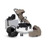 Silver Cross Nia Compact Travel System - IATA Cabin Approved Stroller & Glide Plus 360 car seat - One-Hand Fold - Lie-Flat Seat - Lightweight - Suitable from Birth to 4 Years - Champagne