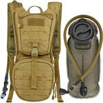 MARCHWAY Tactical Molle Hydration Pack Backpack with 3L TPU Water Bladder, Military Daypack for Cycling, Hiking, Running, Climbing, Hunting, Biking (Tan)