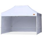 ABCCANOPY Ez Pop Up Canopy Tent with Sidewalls 10X15 Commercial -Series, White