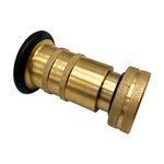 SAFBY Fire Hose Nozzle Brass Fire Equipment Spray Jet Fog (1 Inch Brass NPSH/NPT)