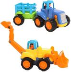 IQ Toys Friction Powered Cars Construction Vehicles for Toddlers