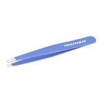 Tweezerman Lapis Blue Slant Tweezer, Professional Stainless Steel Precision Tweezers for Facial Hair and Eyebrows, (Pack of 1)