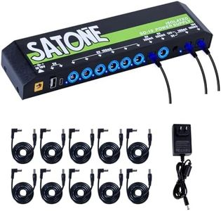 Satone Guitar Pedal Power Supply,12 DC Output(100/300/500ma) Pedal Board Power Supply with USB and Type-c Port for 9V 12V 18V Effect Pedal