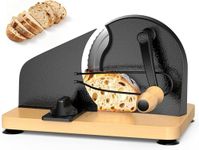 Upgraded Manual Bread Slicer for Homemade Sourdough Bread Adjustable Thickness Bread Cutter with Metal Guide,Hand Crank Bread Slicer with Scale Line&Suction Base (Black)