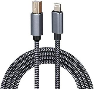 WORLDBOYU Lightning to MIDI Cable USB OTG Type B Cable for Select iPhone, iPad Models for Midi Controller, Electronic Music Instrument, Midi Keyboard, Recording Audio Interface (6FT)