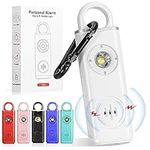 Worve Safe Sound Personal Alarm, 130 dB Loud Siren Emergency Security Alarm Keychain with Strobe LED Light, Personal Sound Safety Siren for Women, Men, Children, Elderly (White)